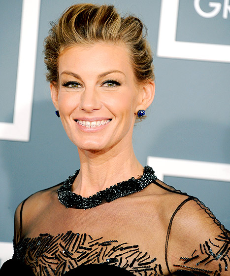 Faith Hill Wearing Clear Braces