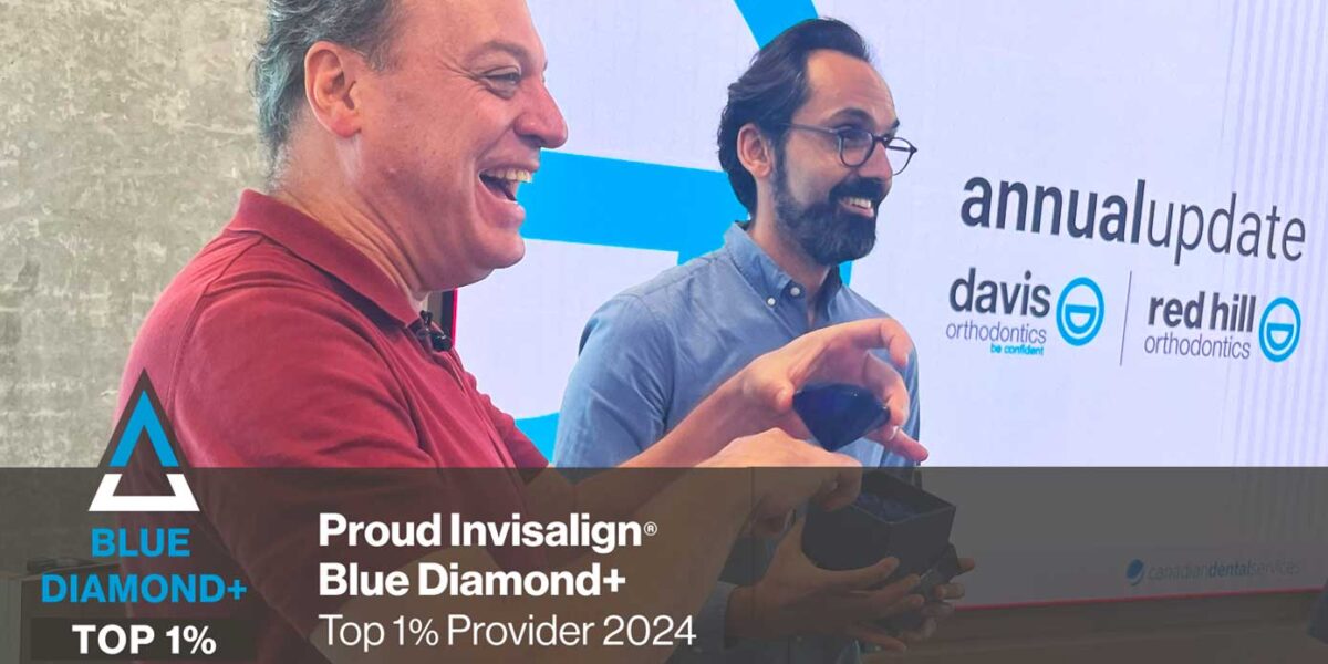 Dr. Davis of Davis Orthodontics honored as an Invisalign Blue Diamond+ Provider, recognized among the top 1% of Invisalign providers in North America.