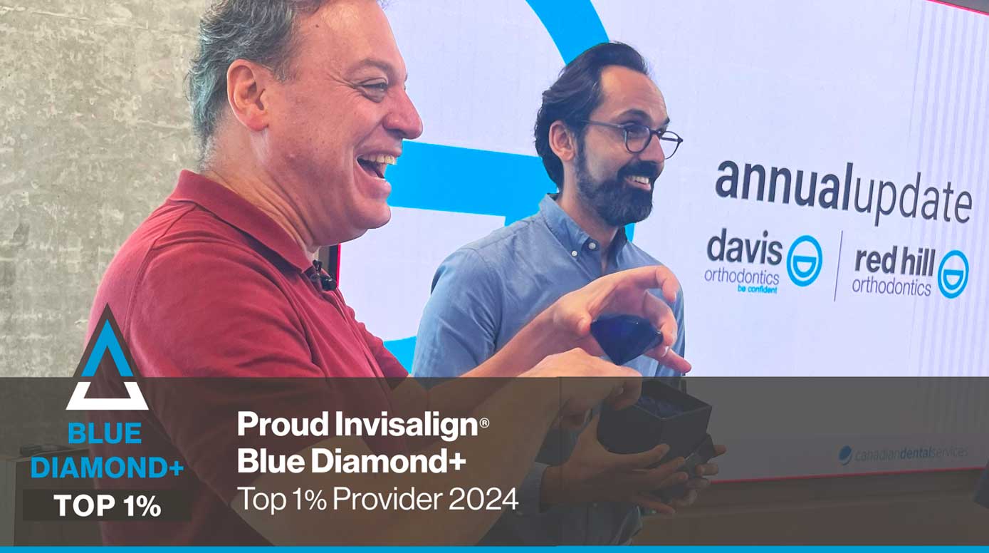 Dr. Davis of Davis Orthodontics honored as an Invisalign Blue Diamond+ Provider, recognized among the top 1% of Invisalign providers in North America.